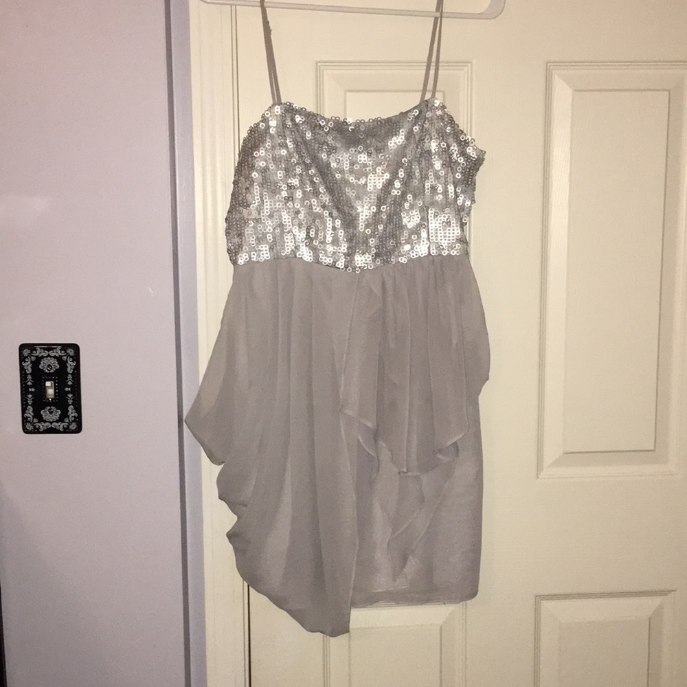 Silver sequin formal dress